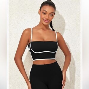 AngiMelo Womens Workout Tank Tops Square Neck Longline Sports Bra